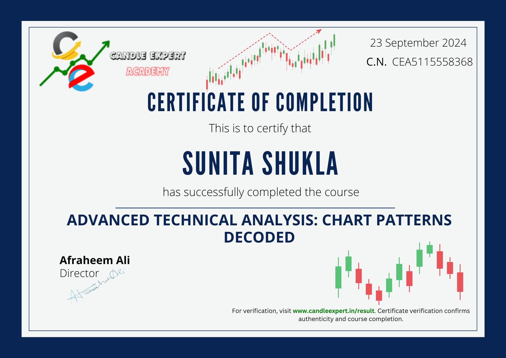 CEA5115558368 ,Course Name: Advanced Technical Analysis: Chart Patterns Decoded
